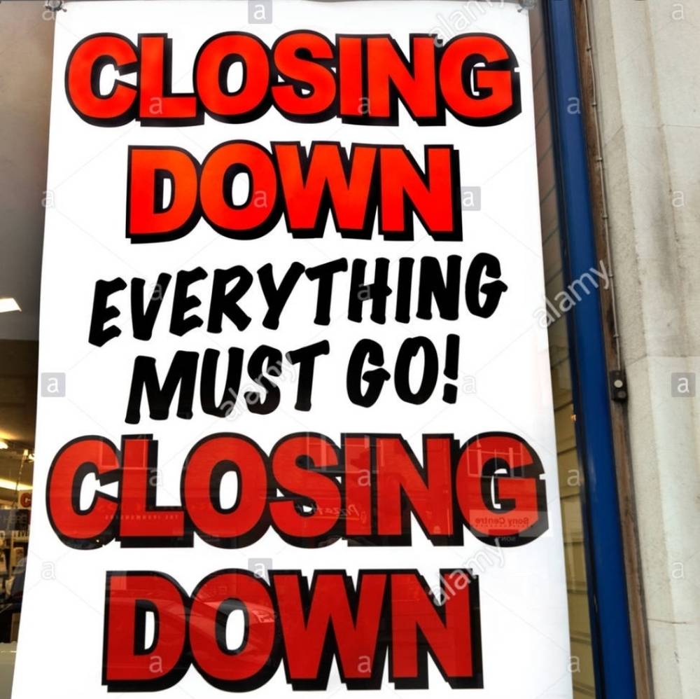 Closing down.. everything must go